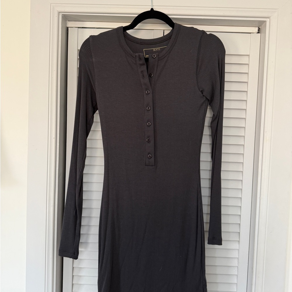 Skatie Charcoal Long Sleeve Dress